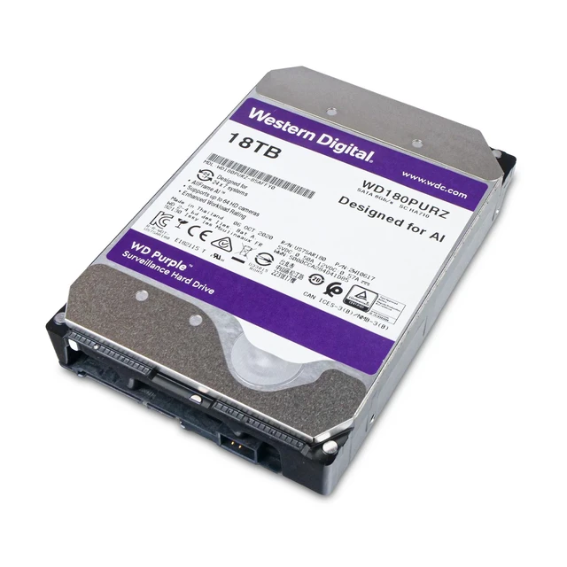 Alt view image 6 of 7 - WD Purple 18TB WD180PURZ 85AFFY0 7.2K RPM SATA 6Gb/s 512e 3.5" Surveillance HDD