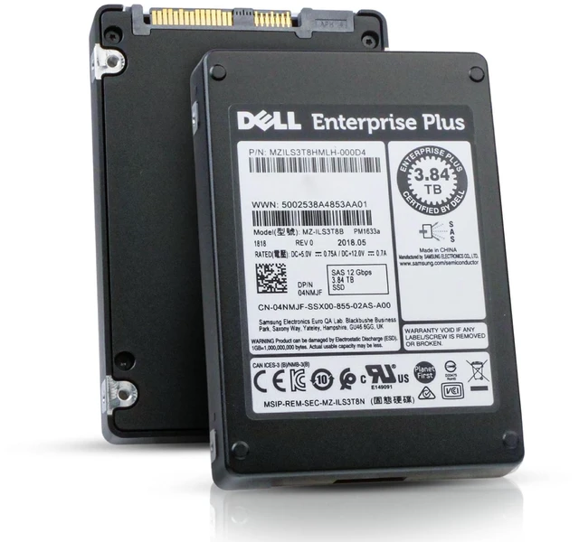 Main image of (NOT FOR HOME PC!) Dell/Samsung PM1633a 3.84TB MZILS3T8HMLH SAS 12Gb/s 3D TLC 1 DWPD 2.5" SSD