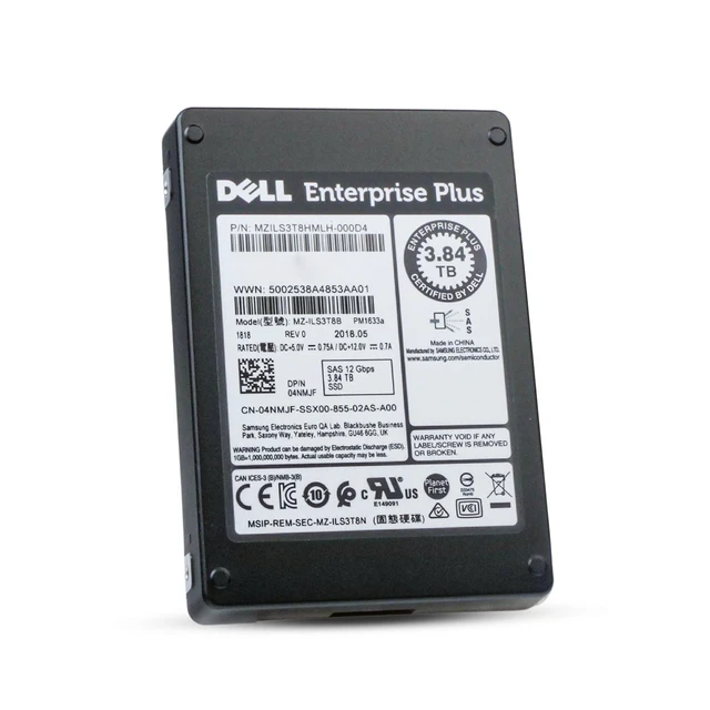 Alt view image 5 of 7 - (NOT FOR HOME PC!) Dell/Samsung PM1633a 3.84TB MZILS3T8HMLH SAS 12Gb/s 3D TLC 1 DWPD 2.5" SSD