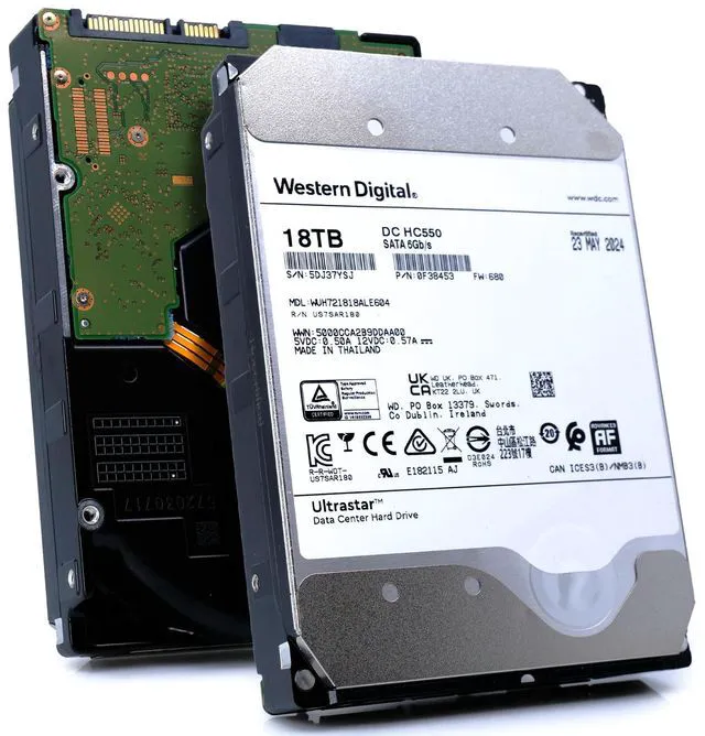 Main image of WD Ultrastar DC HC550 18TB WUH721818ALE604 0F38453 7.2K RPM SATA 6Gb/s 3.5" HDD