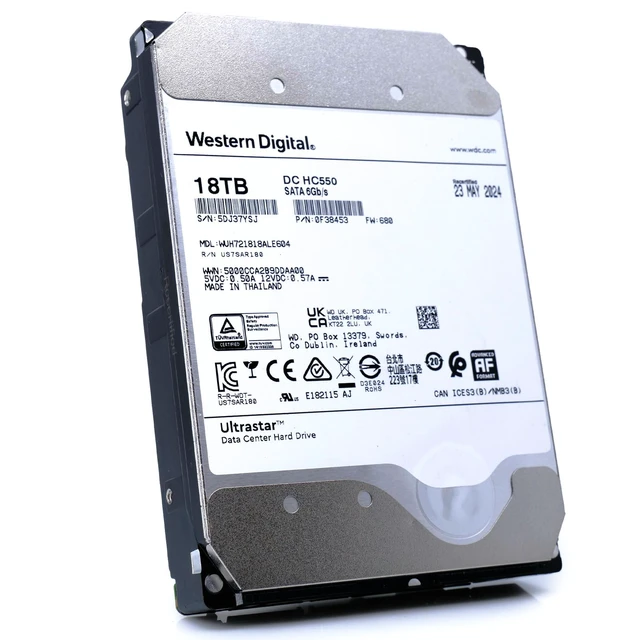 Alt view image 2 of 6 - WD Ultrastar DC HC550 18TB WUH721818ALE604 0F38453 7.2K RPM SATA 6Gb/s 3.5" HDD
