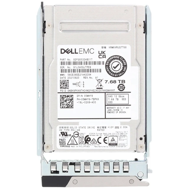 Alt view image 5 of 7 - (NOT FOR HOME PC!) 5MHY8 Dell 7.68TB 12Gbps vSAS RI TLC SED 2.5 SSD KRM6VRUG7T68