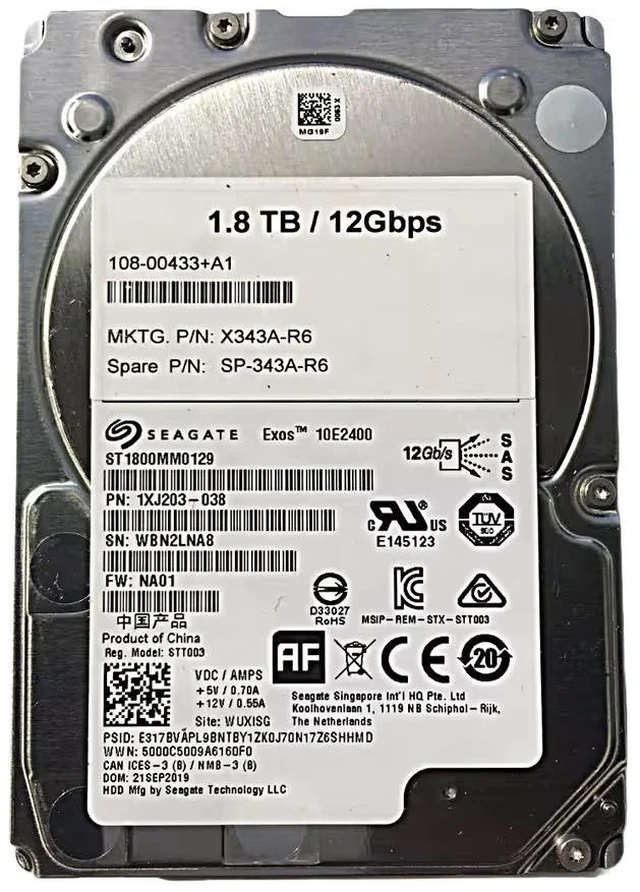 Main image of (NOT FOR HOME PC!) NETAPP X343A-R6 1.8TB 10K 12GBPS 2.5 SAS HS HDD - 108-00433+A1, SP-343A-R6