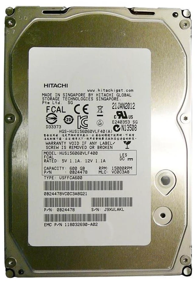 Main image of HITACHI 600GB 15000 RPM 0B24526 3.5 HARD DRIVE HUS156060VLF400