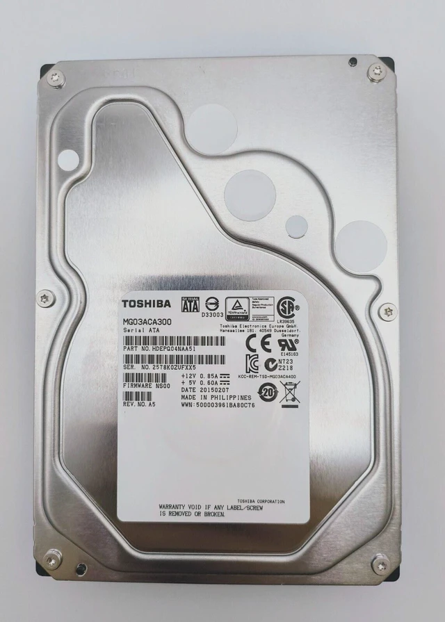Main image of Toshiba MG03ACA300 SATA 2.9TB Internal 7200RPM 3.5" HDD