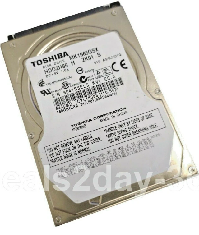 Alt view image 2 of 4 - Toshiba MK1665GSX 160GB 2.5" SATA 3.0Gb/s Hard Drive laptop