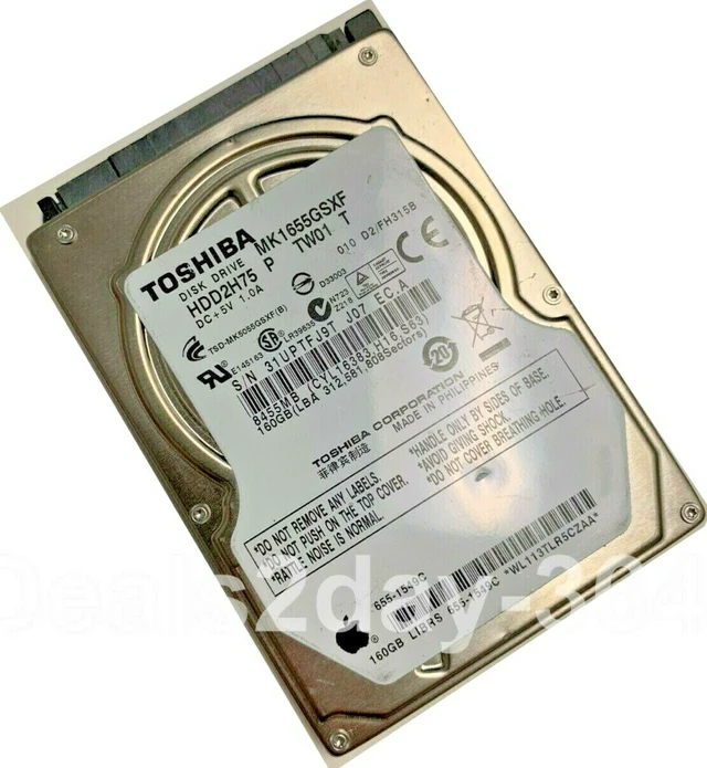 Alt view image 2 of 4 - TOSHIBA MK1655GSXF160GB 5400RPM 3Gb/s 2.5" SATA Hard Drive laptop