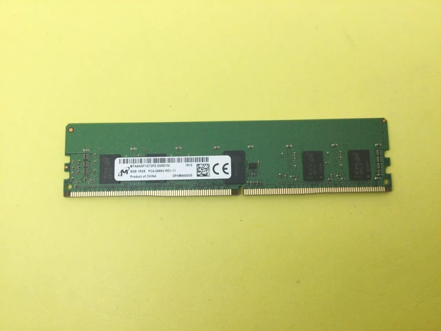 Main image of MICRON 8GB (1X8GB) 1RX8 PC4-2666V RDIMM SERVER MEMORY MTA9ASF1G72PZ-2G6D1