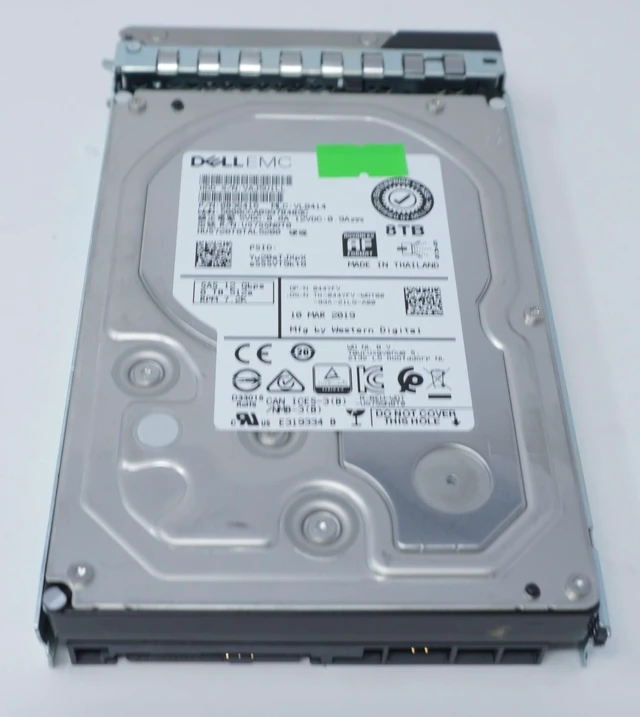 Alt view image 2 of 2 - (NOT FOR HOME PC!) DELL 44YFV HUS728T8TAL5200 EMC 8TB 7.2K 12Gbps ENT SAS 3.5'' 512e HDD w/ Tray RF
