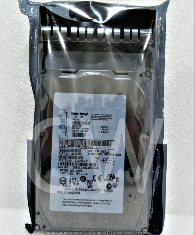 Main image of (NOT FOR HOME PC!) 0B24482 IBM HUS156030VLS600 SYSTEM STORAGE 300GB 15K 6Gb/s 3.5" SAS Hard Drive