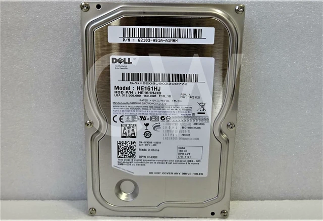 Main image of HE161HJ F430R Samsung Dell 160GB 7200RPM 3Gbps 3.5" SATA HDD Hard Drive