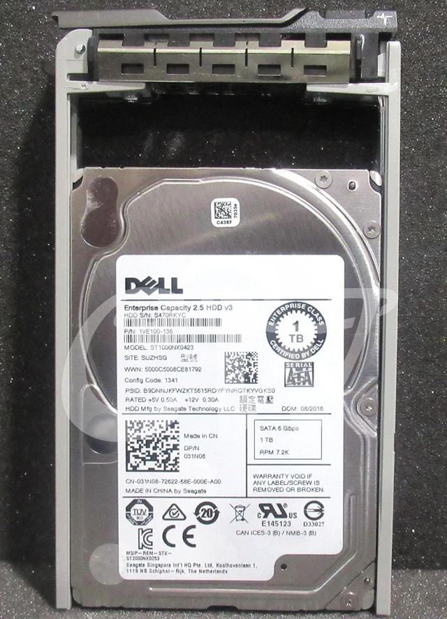 Main image of 31N08 ST1000NX0423 Dell ENTERPRISE 1TB 7.2KRPM 6Gbps 2.5" SATA SERVER Hard Drive