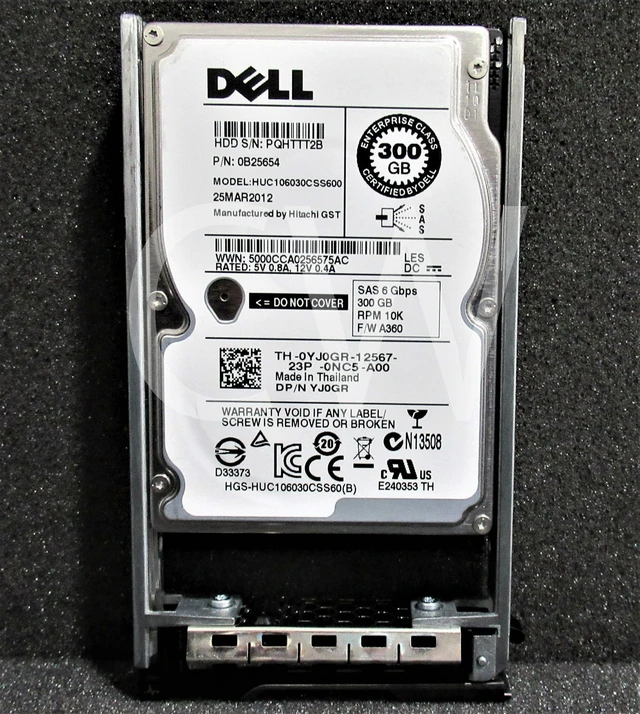 Alt view image 3 of 4 - (NOT FOR HOME PC!) YJ0GR HUC106030CSS60 Dell 300GB 10K RPM 6Gb/s 2.5" SAS SERVER HDD Hard Drive