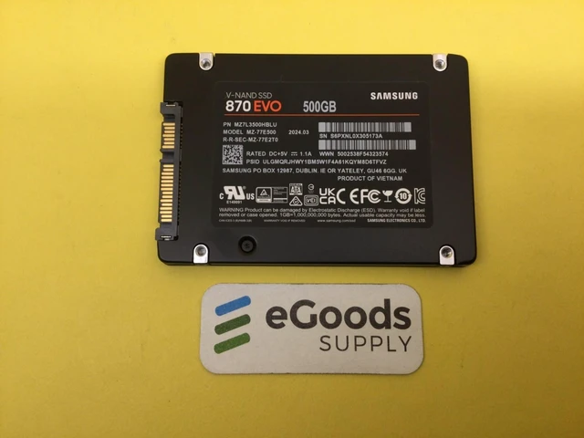 Alt view image 2 of 3 - Samsung 870 EVO Series 500GB 2.5Inch SATA III Internal SSD MZ-77E500
