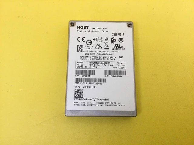 Alt view image 2 of 3 - (NOT FOR HOME PC!) HUSMR3216ASS205 HGST 1.6TB SAS 12Gbps 2.5in SSD EMC 118000322
