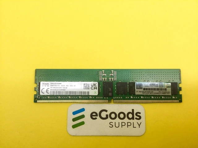 Main image of P43330-0A1 HPE 32GB 2RX8 PC5-4800B DDR5 SERVER MEMORY P43328-B21