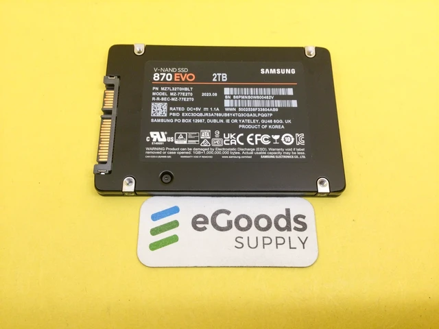 Alt view image 2 of 3 - SAMSUNG 870 EVO Series 2TB SATA 2.5" Internal SSD MZ-77E2T0