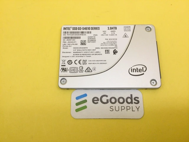 Main image of Intel D3-S4610 Series 3.84TB SATA 6Gb/s 2.5'' SSD SSDSC2KG038T8