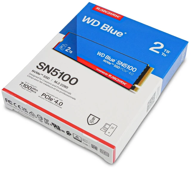 Alt view image 7 of 7 - WD Blue SN5100 2TB WDS200T5B0E PCIe Gen 4.0 x4 8GB/s 3D QLC NVMe M.2 2280 SSD