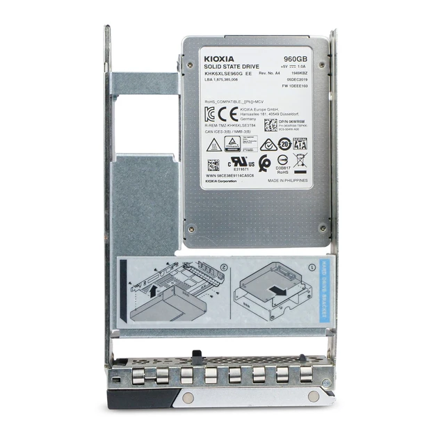 Alt view image 3 of 7 - Dell 960GB SATA 6Gb/s 3D TLC 1 DWPD 3.5" Enterprise SSD 06WR5M Hybrid G16