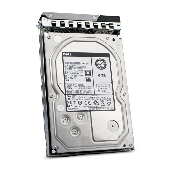 Alt view image 5 of 7 - Dell 6TB 7.2K RPM SATA 6Gb/s 512e 3.5" Enterprise PowerEdge HDD 0908XX G16