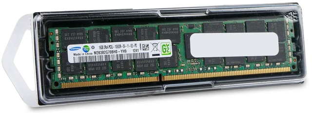 Alt view image 2 of 7 - Samsung 16GB DDR3 1333MHz M393B2G70BH0-YH9 2Rx4 PC3L-10600R RDIMM Server RAM