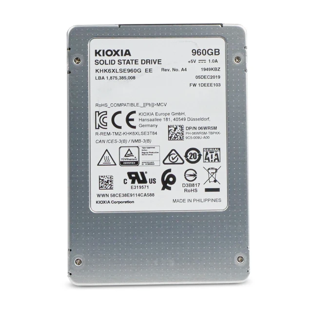 Alt view image 3 of 7 - Dell/Kioxia HK6-R 960GB KHK6XLSE960G SATA 6Gb/s 3D TLC 1 DWPD 2.5" SSD
