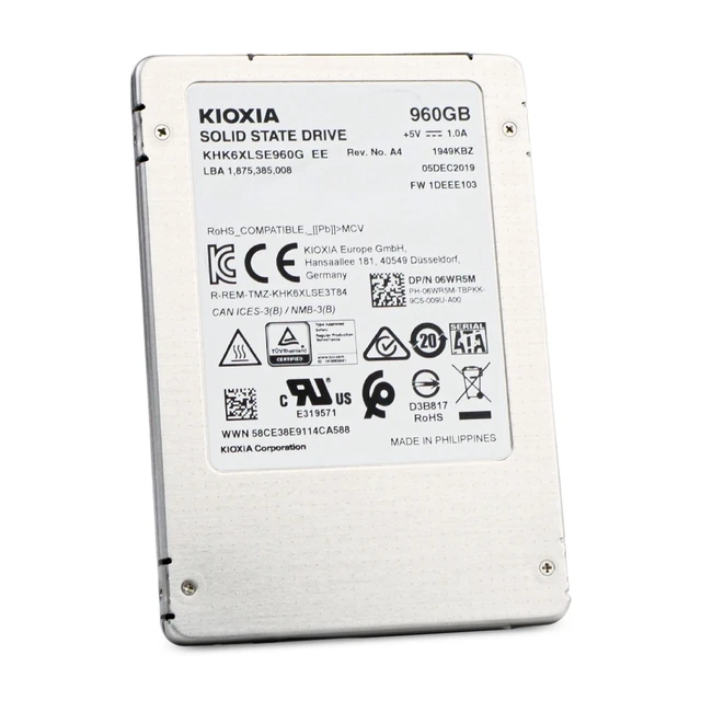 Alt view image 5 of 7 - Dell/Kioxia HK6-R 960GB KHK6XLSE960G SATA 6Gb/s 3D TLC 1 DWPD 2.5" SSD