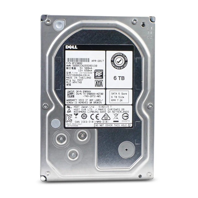 Alt view image 3 of 7 - Dell/HGST 7K6000 6TB HUS726060ALE614 0F23082 7.2K RPM SATA 6Gb/s 512e 3.5" HDD