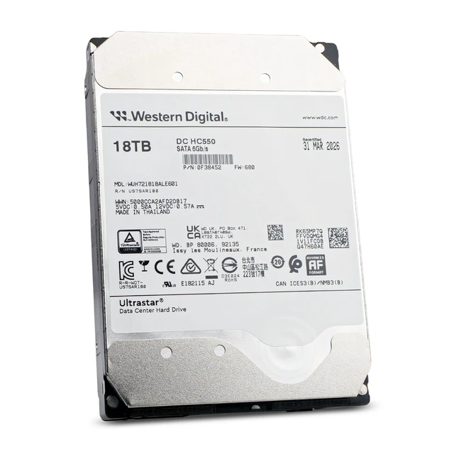 Alt view image 6 of 7 - WD HC550 18TB WUH721818ALE601 0F38452 7.2K RPM SATA 6Gb/s 512e 512MB 3.5" HDD