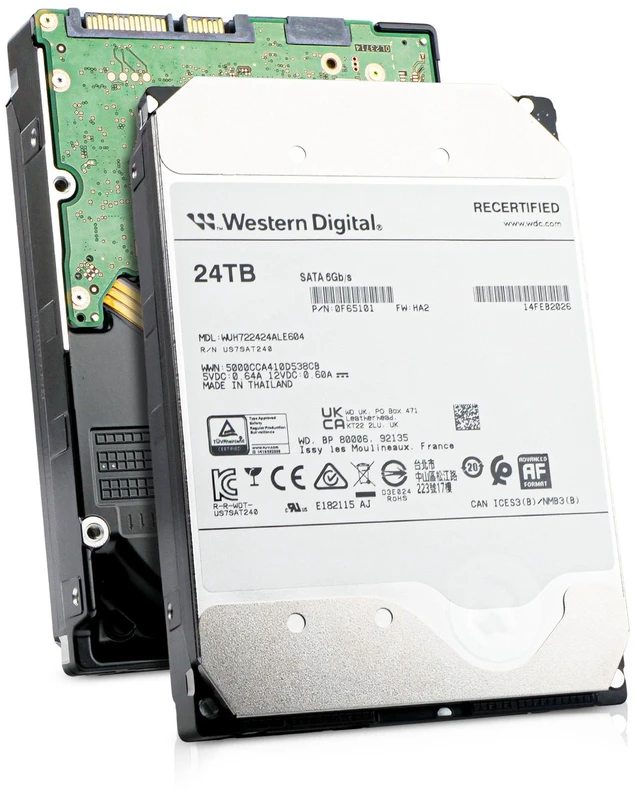 Main image of WD HC580 24TB WUH722424ALE604 0F65101 7.2K RPM SATA 6Gb/s 512e 3.5" Hard Drive