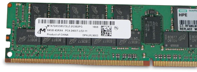 Alt view image 3 of 7 - (NOT FOR HOME PC!) Micron 64GB DDR4 2400MHz MTA72ASS8G72LZ-2G3B2PG 4Rx4 LRDIMM ECC Server RAM