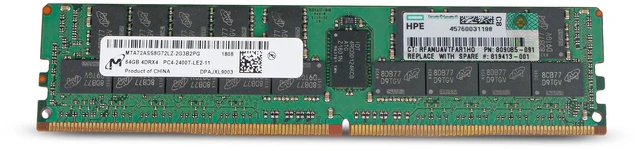 Alt view image 5 of 7 - (NOT FOR HOME PC!) Micron 64GB DDR4 2400MHz MTA72ASS8G72LZ-2G3B2PG 4Rx4 LRDIMM ECC Server RAM