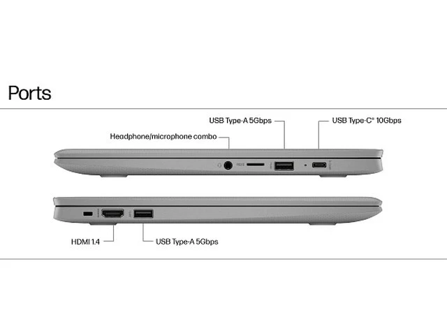 Alt view image 4 of 7 - HP Chromebook Laptop Computer 14" HD Intel Celeron 4 GB memory;64 GB eMMC