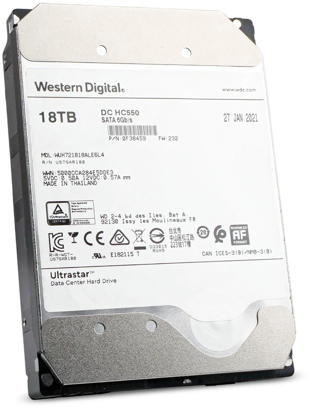 Alt view image 5 of 7 - WD Ultrastar DC HC550 18TB WUH721818ALE6L4 0F38459 7.2K SATA 6Gb/s 3.5" HDD