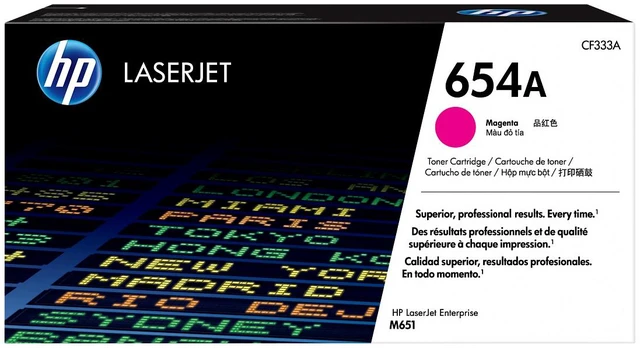 Main image of HP 654A Magenta Original LaserJet Toner Cartridge, ~15,000 pages, CF333A