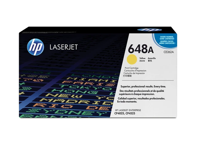 Main image of HP 648A Yellow Original LaserJet Toner Cartridge, ~11,000 pages, CE262A