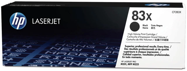 Main image of HP 83X High Yield Black Original LaserJet Toner Cartridge, ~2,200 pages, CF283X