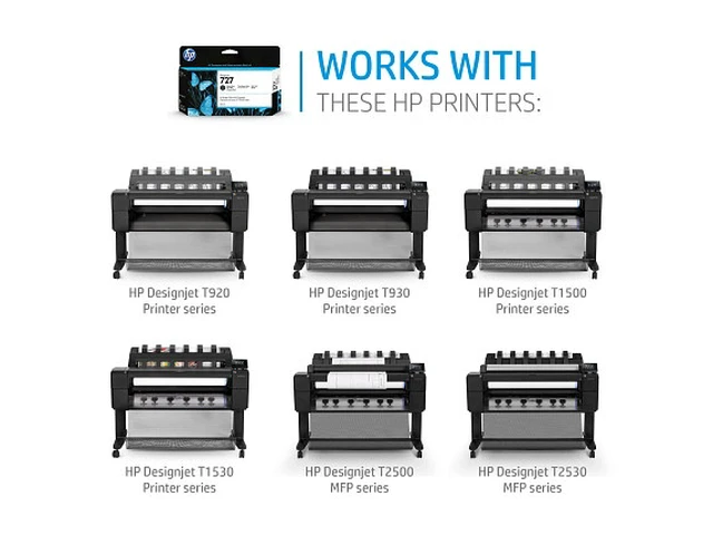Alt view image 3 of 7 - HP 727 130-ml Matte Black DesignJet Ink Cartridge, B3P22A