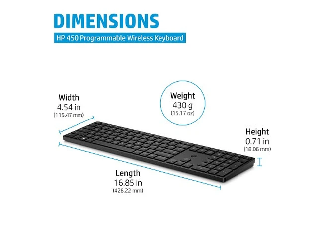 Alt view image 7 of 7 - HP 450 Programmable Wireless Keyboard