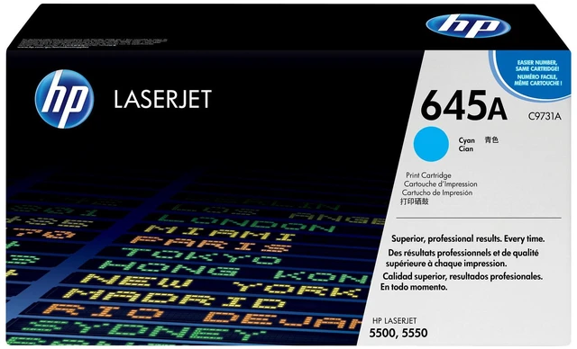 Main image of HP 645A Cyan Original LaserJet Toner Cartridge, ~12,000 pages, C9731A