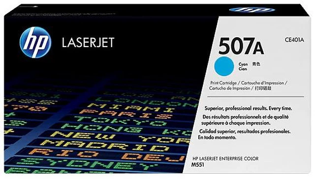 Main image of HP 507A Cyan Original LaserJet Toner Cartridge, ~6,000 pages, CE401A