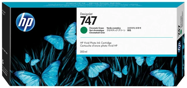 Main image of HP 747 300-ml Chromatic Green DesignJet Ink Cartridge, P2V84A