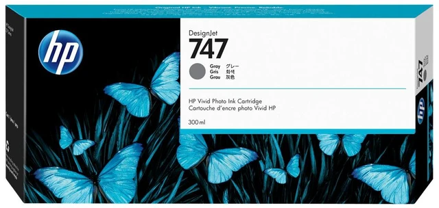 Main image of HP 747 300-ml Gray DesignJet Ink Cartridge, P2V86A