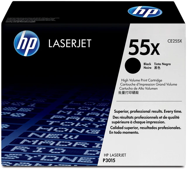 Main image of HP 55X High Yield Black Original LaserJet Toner Cartridge, ~12,500 pages, CE255X