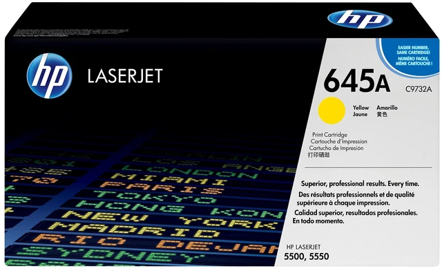 Main image of HP 645A Yellow Original LaserJet Toner Cartridge, ~12,000 pages, C9732A
