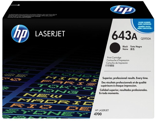 Main image of HP 643A Black Original LaserJet Toner Cartridge, ~11,000 pages, Q5950A