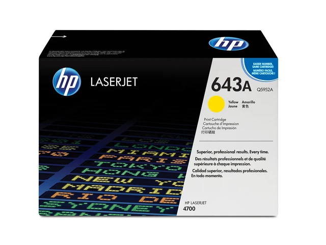 Alt view image 2 of 7 - HP 643A Yellow Original LaserJet Toner Cartridge, ~10,000 pages, Q5952A