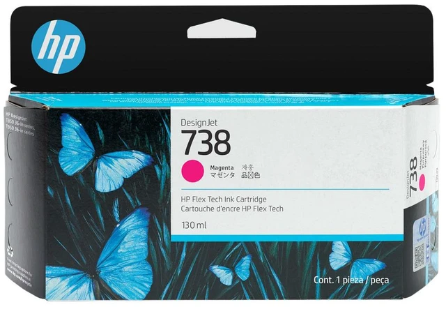 Main image of HP 738 130-ml Magenta DesignJet Ink Cartridge, 498N6A