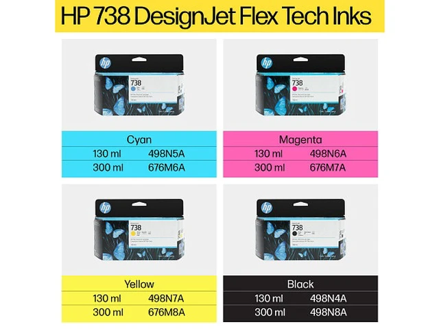 Alt view image 4 of 7 - HP 738 130-ml Cyan DesignJet Ink Cartridge, 498N5A
